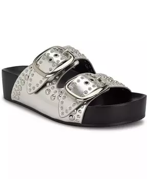 Женские повседневные сандалии Flinne с двумя пряжками Nine West, серебряный