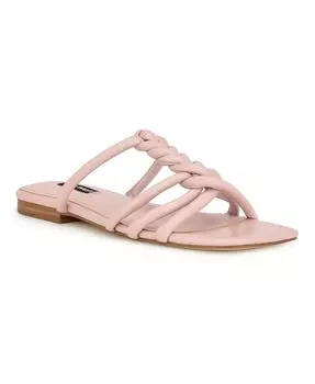 Женские повседневные сандалии Makee на плоской подошве с квадратным носком Nine West, розовый