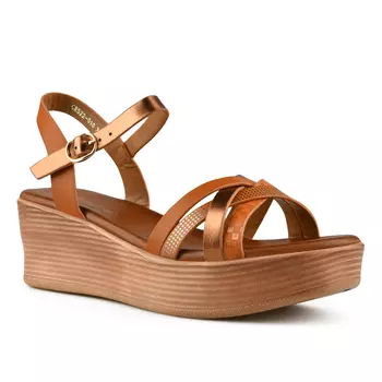 Женские повседневные сандалии на платформе коричневого цвета Tendenz