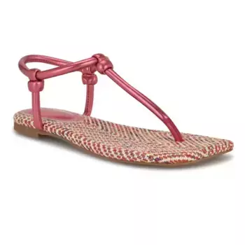 Женские повседневные сандалии Nortny с квадратным носком на плоской подошве Nine West, розовый