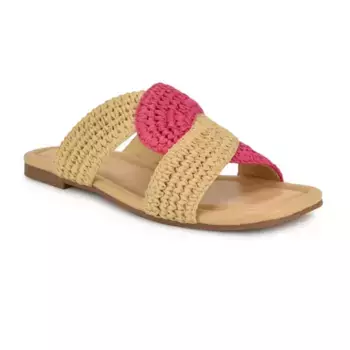 Женские повседневные сандалии Quara с квадратным носком на плоской подошве Nine West, цвет light natural pink