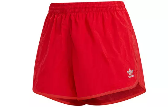 Женские повседневные шорты с тремя полосками, красные Adidas Originals