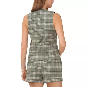 Женские повседневные шорты со складками в клетку 1.STATE, цвет Green Milieu