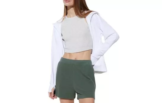 Женские повседневные шорты Uniqlo, оливковый