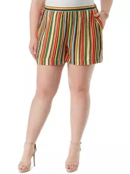 Женские повседневные шорты в полоску с высокой талией Plus Jessica Simpson, цвет white smoke