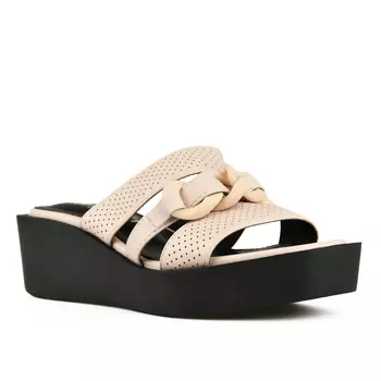 Женские повседневные тапочки бежевого цвета на платформе Tendenz