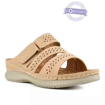 Женские повседневные тапочки бежевого цвета на платформе Tendenz