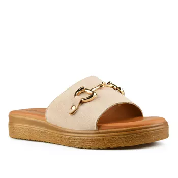 Женские повседневные тапочки бежевого цвета на платформе Tendenz