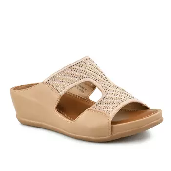 Женские повседневные тапочки бежевого цвета Tendenz