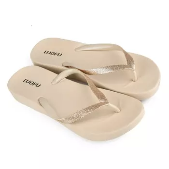 Женские повседневные тапочки бежевого цвета Tendenz