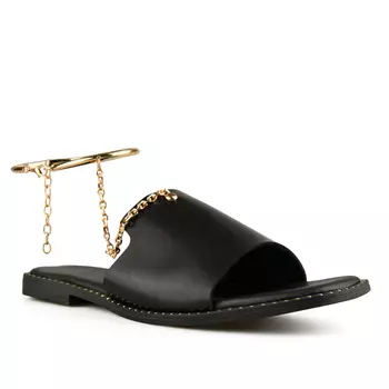 Сандалии женские Tendenz с золотым браслетом, черный