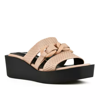 Женские повседневные тапочки коричневые на платформе Tendenz