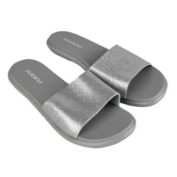 Женские повседневные тапочки серебро Tendenz