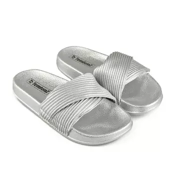 Женские повседневные тапочки серебро Tendenz