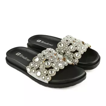 Женские повседневные тапочки серебро Tendenz