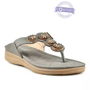 Женские повседневные тапочки серые Tendenz