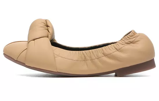 Женские повседневные туфли женские с низким верхом кремово-коричневые Everau