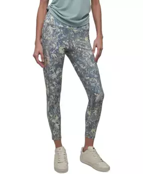 Женские принтованные леггинсы с высокой талией 7/8 DKNY, синий