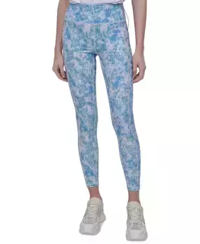 Женские принтованные леггинсы с высокой талией 7/8 DKNY, синий