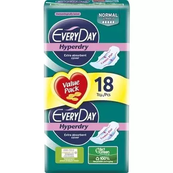 Женские прокладки EveryDay Hyperdry Ultra с крылышками и суперсухой фильтрацией, очень впитывающие Everyday