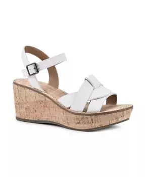 Женские простые босоножки на танкетке на платформе White Mountain, белый