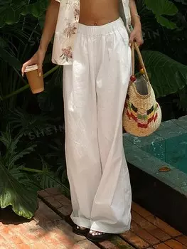 Женские простые однотонные повседневные брюки с эластичной резинкой на талии Dazy, абрикосовый