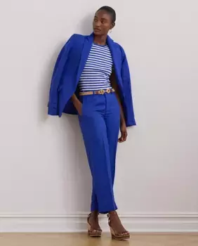 Женские простые широкие брюки с высокой талией Lauren Ralph Lauren, синий