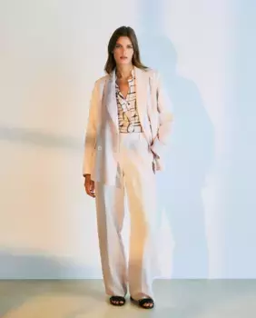 Женские простые широкие брюки Woman El Corte Ingls, бледно-розовый