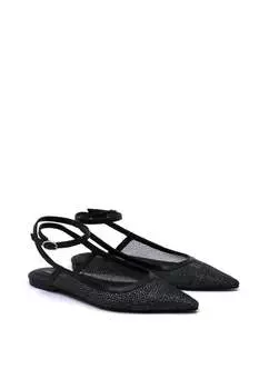 Женские прозрачные блестящие туфли Jules Flat черного цвета Free People