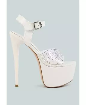 Женские прозрачные босоножки на очень высоком каблуке для первого свидания London Rag, белый