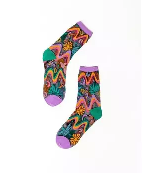 Женские прозрачные носки Desert Disco черного цвета Sock Candy, мультиколор