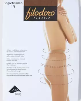 Женские прозрачные трусики-невидимки Filodoro плотностью 15 ден, бежевый