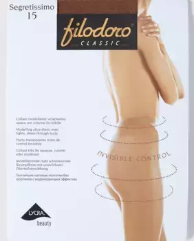 Женские прозрачные трусики-невидимки Filodoro плотностью 15 ден, цвет Topo