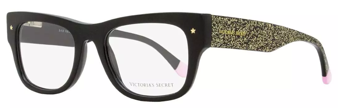 Женские прямоугольные очки Victoria's Secret VS5014 01A, черные/золотые, блестящие, 51 мм Victorias Secret
