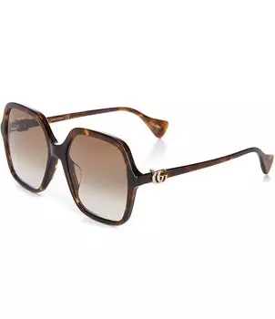 Женские прямоугольные солнцезащитные очки Gucci Gg1072sa 56 мм, коричневый