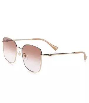 Женские прямоугольные солнцезащитные очки Gucci Gg1146sk 58 мм, золотой