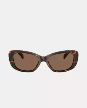 Женские прямоугольные солнцезащитные очки из ацетата коричневого цвета Ralph by Ralph Lauren, коричневый