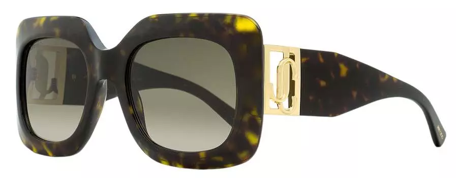 Женские прямоугольные солнцезащитные очки Jimmy Choo Gaya 086HA Havana/Gold 54 мм