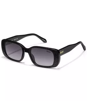 Женские прямоугольные солнцезащитные очки Quay Australia Inside Scoop Bling 39 мм, черный
