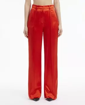 Женские прямые атласные брюки Calvin Klein, красный