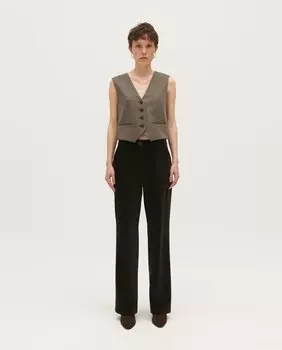 Женские прямые бархатные костюмные брюки Claudie Pierlot, коричневый