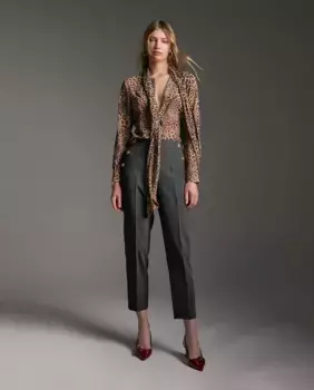 Женские прямые брюки длиной до щиколотки с пуговицами Lola Casademunt, серый