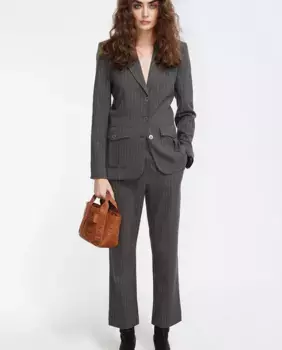 Женские прямые брюки длиной до щиколотки в полоску Lola Casademunt, коричневый