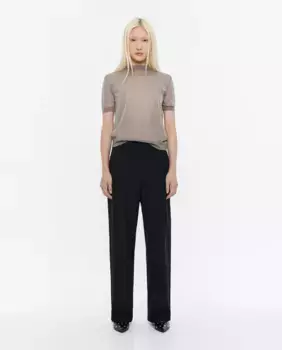 Женские прямые брюки из холодной шерсти со складками Bimba y Lola, черный