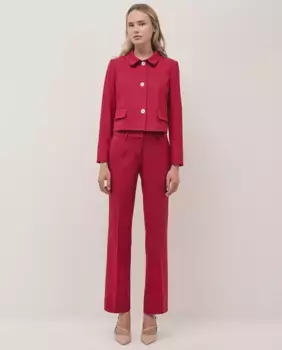 Женские прямые брюки из крепа Roberto Verino, цвет Granate