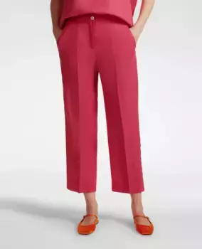 Женские прямые брюки из льна с отутюженной стрелкой Elena Mir, красный