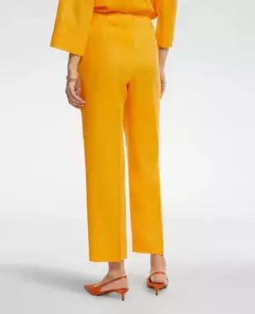 Женские прямые брюки из льна с отутюженной стрелкой Elena Mir, желтый