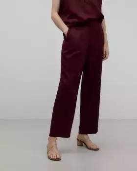 Женские прямые брюки из лиоцелла с эластичной резинкой на талии Adolfo Dominguez, цвет Granate