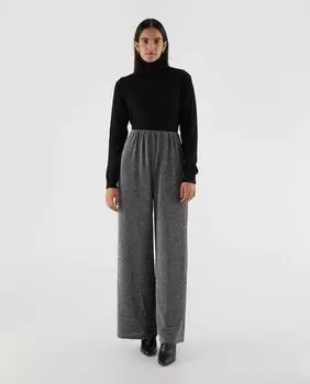 Женские прямые брюки из люрексовой нити с эластичной резинкой на талии Compaa Fantstica, серый