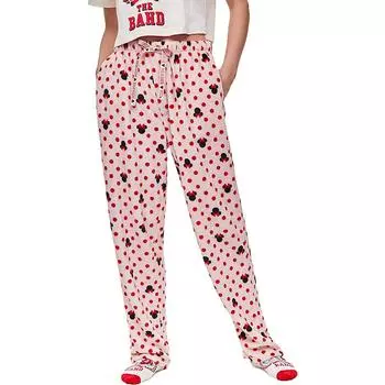 Женские прямые брюки из полиэстера с принтом Disney, розовый/мультиколор